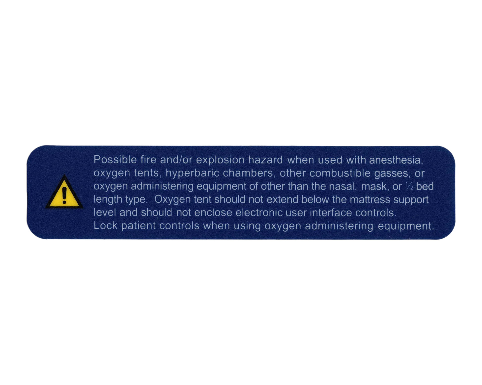 Label, Warning, Footend, Blue for Stryker Prime stretchers